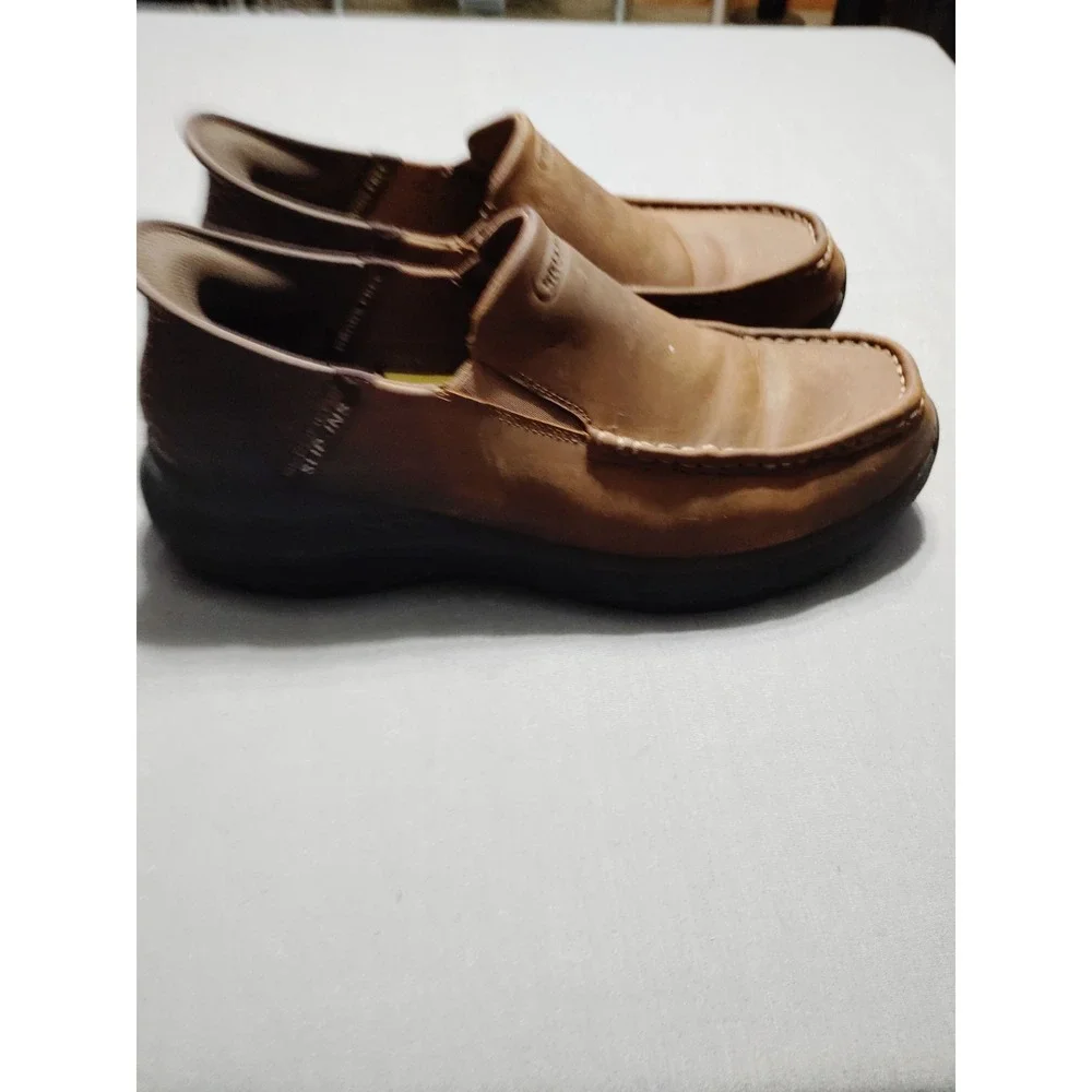 Skechers Goga Mat Arch Slip-Ins‎ Shoes Men 11 WIDE Brown Air Cooled Memory Foam